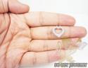 Ladies 18k white gold diamond heart pendant 0.67ct