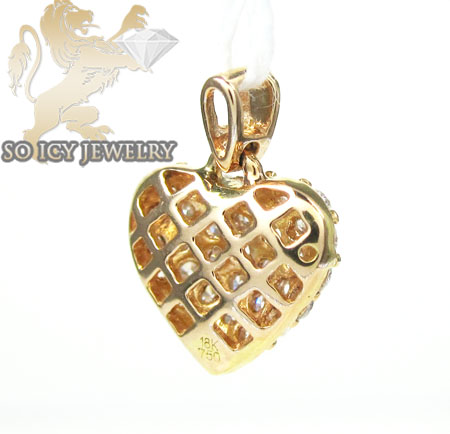 Ladies 18k rose gold diamond mini heart pendant 0.43ct