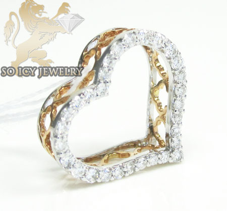 Ladies 18k rose gold diamond heart pendant 0.31ct