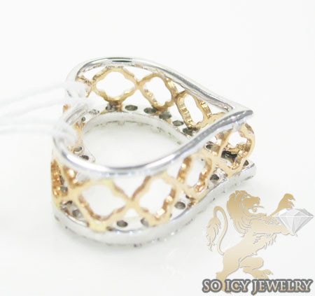 Ladies 18k rose gold diamond heart pendant 0.31ct