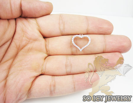 Ladies 18k rose gold diamond heart pendant 0.31ct