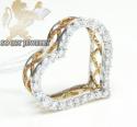 Ladies 18k rose gold diamond heart pendant 0.31ct