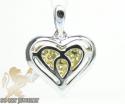 18k two tone gold mini diamond heart pendant 0.44ct