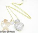 14k yellow gold diamond double heart & chain pendant 1.20ct
