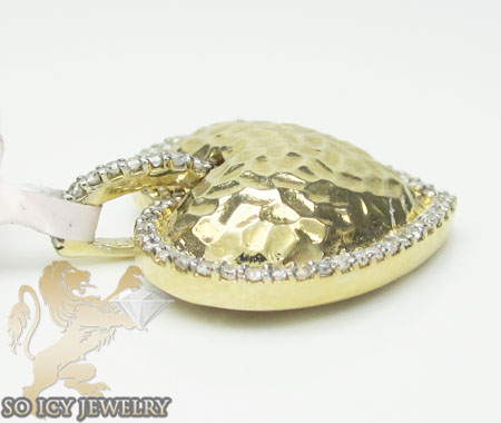 14k yellow metallic gold diamond heart pendant 0.32ct - Image 4