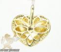 14k yellow metallic gold diamond heart pendant 0.32ct