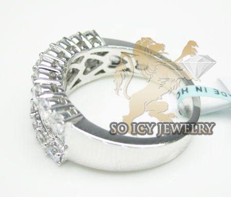 Ladies 18k white gold baguette diamond wedding band 1.87ct