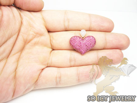 Ladies 14k rose gold purple ruby heart pendant 2.31ct - Image 3