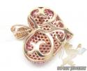 Ladies 14k rose gold purple ruby heart pendant 2.31ct