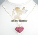 Ladies 14k rose gold purple ruby heart pendant 2.31ct