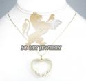 Ladies 18k yellow gold diamond heart pendant 1.17ct