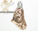 Ladies 14k rose gold black diamond heart pendant 2.34ct