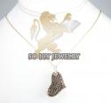 Ladies 14k rose gold black diamond heart pendant 2.34ct
