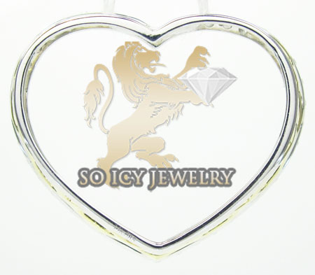 14k yellow gold round diamond heart pendant 0.67ct