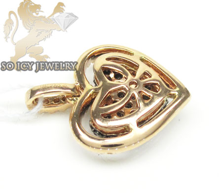 18k rose gold black diamond heart pendant 0.62ct