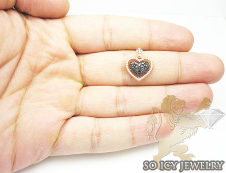 18k rose gold black diamond heart pendant 0.62ct