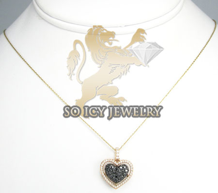 18k rose gold black diamond heart pendant 0.62ct - Image 4