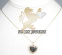 18k rose gold black diamond heart pendant 0.62ct