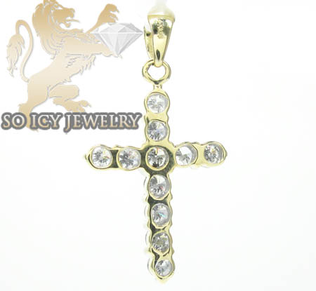 Ladies 14k yellow gold diamond cross 1.00ct