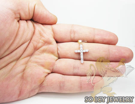 Ladies 14k yellow gold diamond cross 1.00ct - Image 3