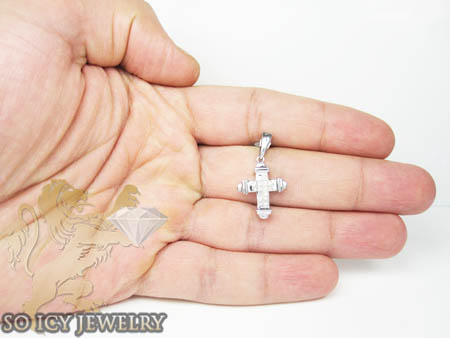 Ladies 14k white gold diamond princess invisible cross 0.75ct