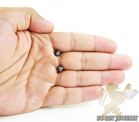 14k solid black gold black round diamond studs 2.00ct - Image 5