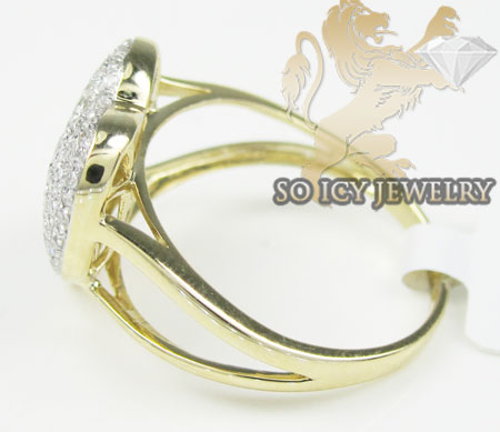 Ladies 14k yellow gold diamond heart ring 0.50ct