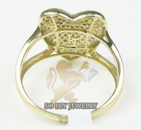 Ladies 14k yellow gold diamond heart ring 0.50ct - Image 4