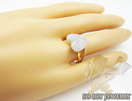 Ladies 14k yellow gold diamond heart ring 0.50ct - Image 5