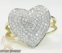 Ladies 14k yellow gold diamond heart ring 0.50ct