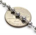 925 silver long rosary italy necklace 24 inches 4mm
