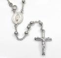 925 silver long rosary italy necklace 24 inches 4mm