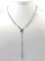 925 silver long rosary italy necklace 24 inches 4mm