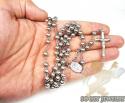 925 silver rosary italy necklace 24 inches 5mm