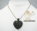 10k black gold round diamond heart pendant 7.29ct 
