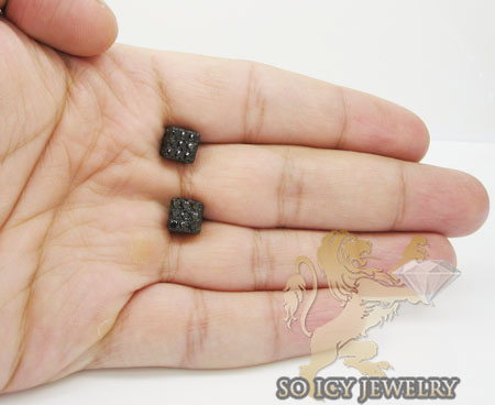 10k black gold diamond 3d black ice-cubes 3.71ct 