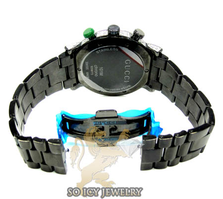 Diamond gucci g watch black stainless steel 9.00ct