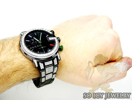 Diamond gucci g watch black stainless steel 9.00ct - Image 9