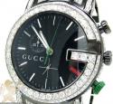 Diamond gucci g watch black stainless steel 9.00ct