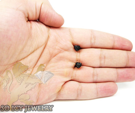 10k black gold black diamond pave heart earrings 0.66ct - Image 3