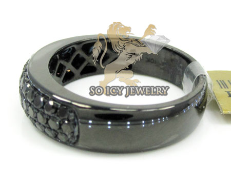 10k black gold black diamond pave fashion ring 1.25ct