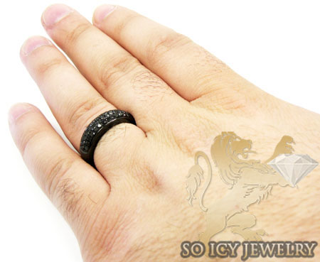 10k black gold black diamond pave fashion ring 1.25ct