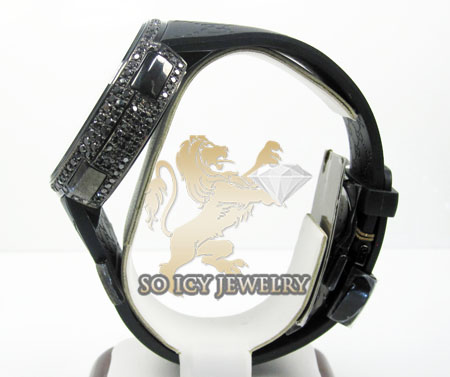 Mens black diamond full case igucci digital watch 5.00ct