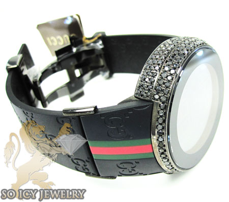 Mens black diamond full case igucci digital watch 5.00ct