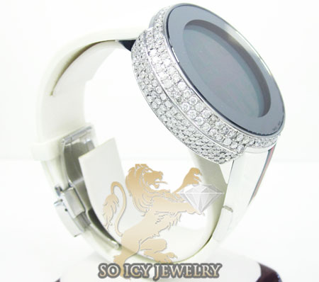 Mens diamond white igucci digital watch 6.50ct
