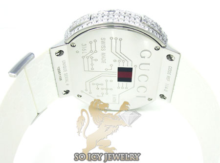 Mens diamond white igucci digital watch 6.50ct