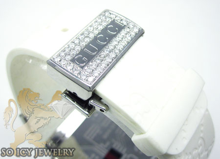 Mens diamond white igucci digital watch 6.50ct