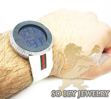 Mens diamond white igucci digital watch 6.50ct - Image 8