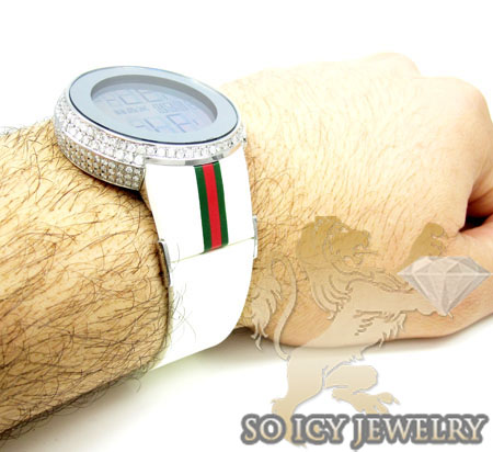 Mens diamond white igucci digital watch 6.50ct - Image 9