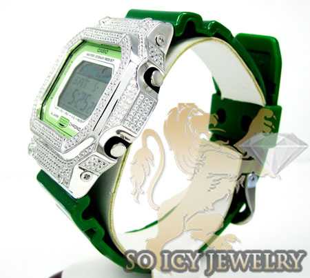 Mens cz g-lide green g-shock watch 4.00ct - Image 2